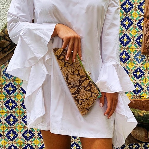 Handbags - Snake print clutch